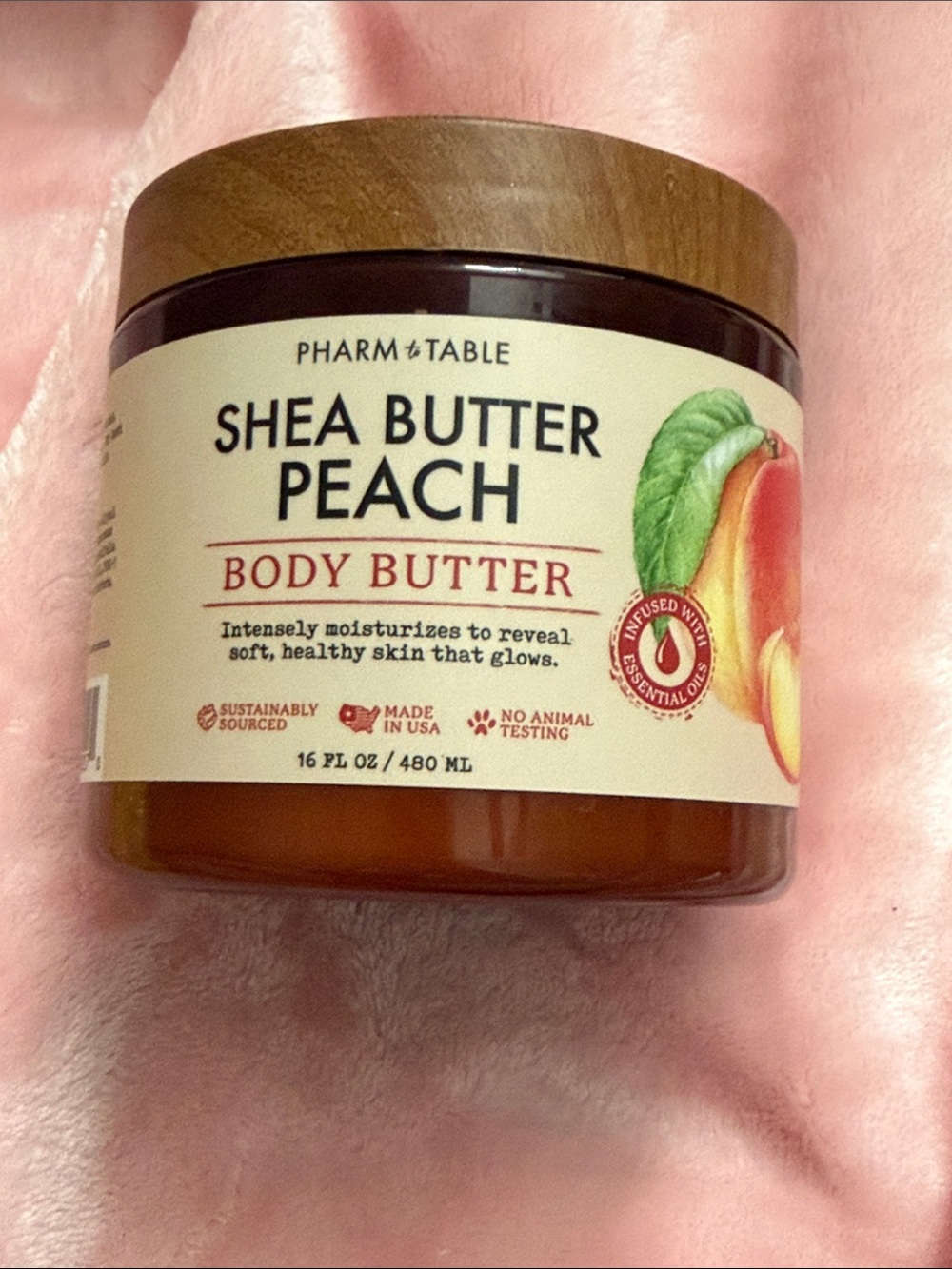 Host Pick 🎉 Pharm to Table Shea Butter Peach Body Butter 16 oz HTF